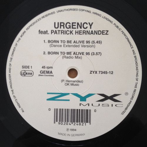 Urgency - Born To Be Alive 95